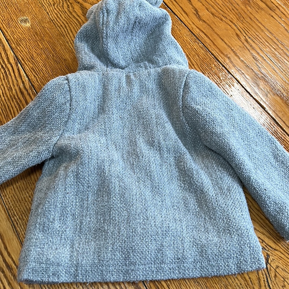 Carter’s gray hooded coat. Zips and buttons, size 18 months. - Picture 7 of 9